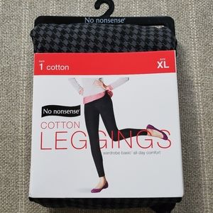 No Nonsense Houndstooth Leggings Black & Grey